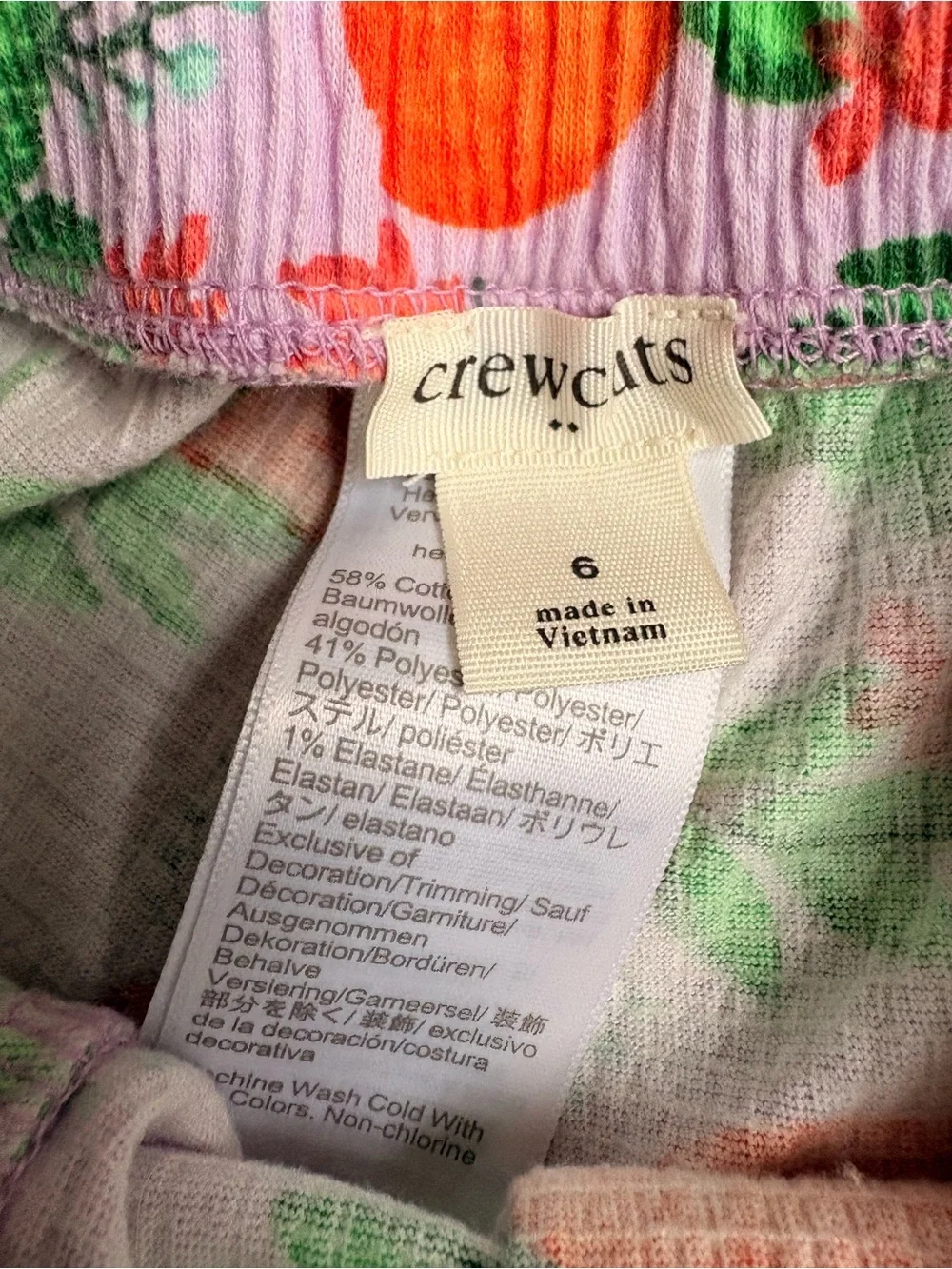 Crewcuts Girls' High-Waist Orange Fruit Print and Pink Floral Shorts  size 6